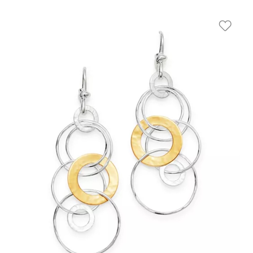 Ippolita sterling silver & 18k gold Chimera circle drop earrings